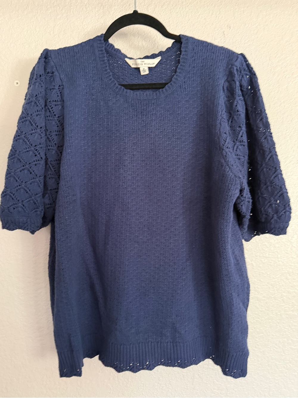 The Pioneer Woman Navy Blue Knit Scoop Neck Short-Sleeve Sweater XL